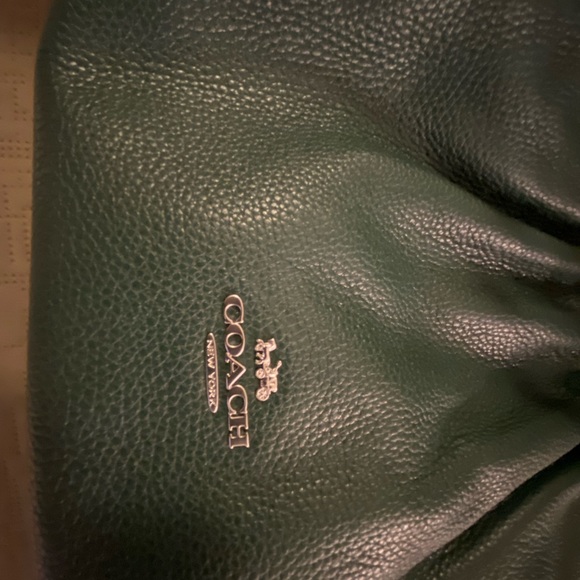Like New, deep ivy green, rich pebbled leather COACH hobo purse - Picture 3 of 8